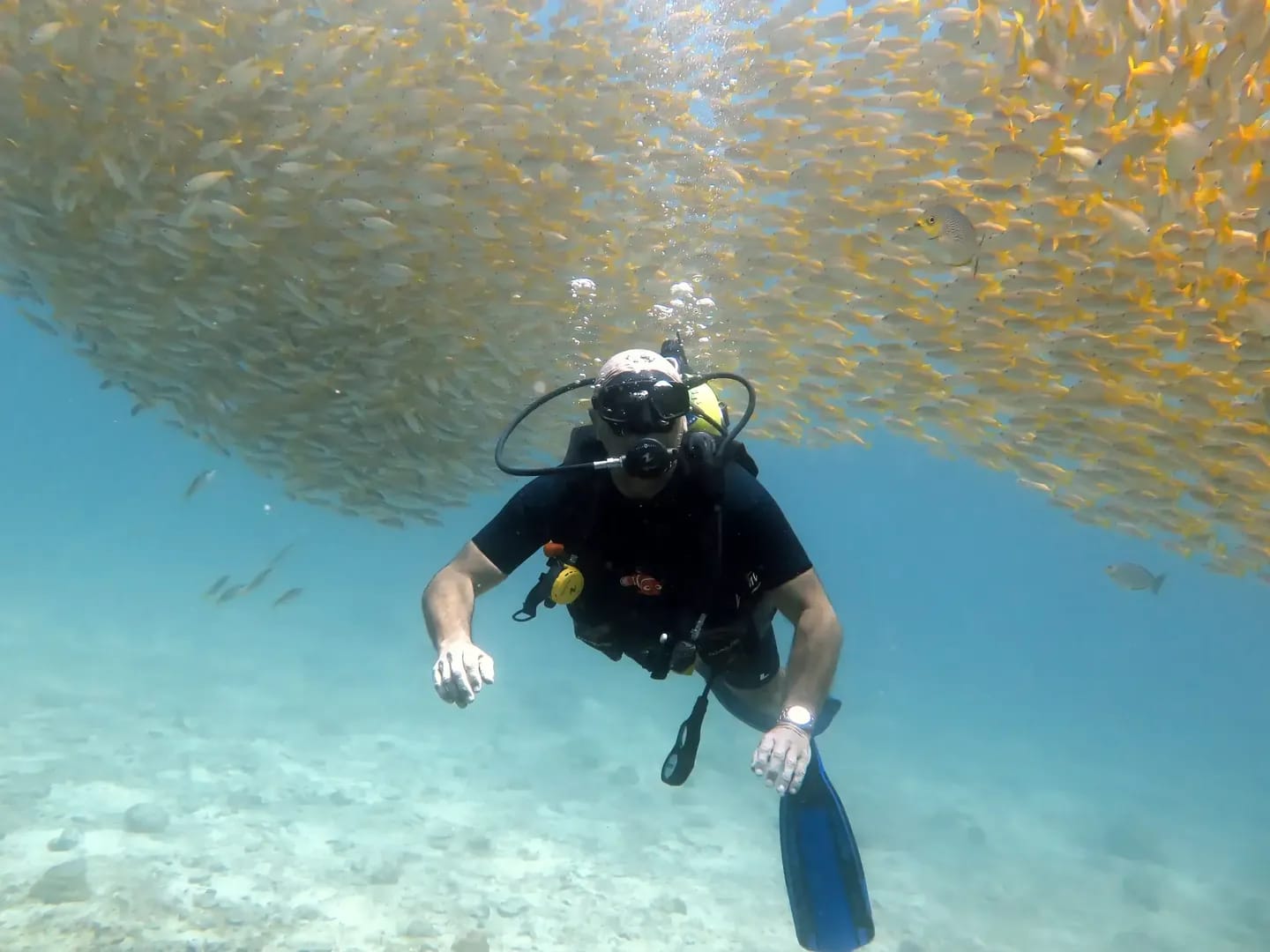 Beautiful underwater view of Koh Bida Nok diving site with marine life