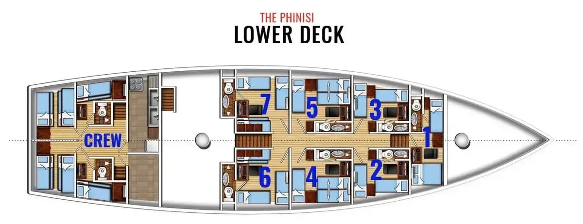 The Phinisi Unterdeck-Layout-Diagramm