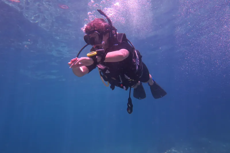 Underwater view of Hin Bida rock formation